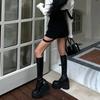 Fashion Punk Style Platform Women Long Boots Fashion Elegant Square High Heel Shoes Autumn Winter Women's Morder Long Booties