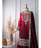 Indian Pakistani Salwar Kameez Bollywood Party Wear Sharara Salwar Suit Chinon Silk Dress
