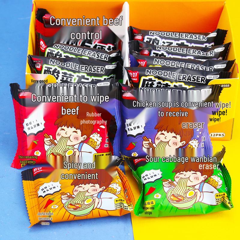 Fun Cartoon Instant Noodle Eraser – Creative, Cute Toy Gift for Students