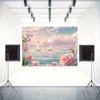 2D Floral Ocean Sailboat Tapestry for Bedroom & Living Room