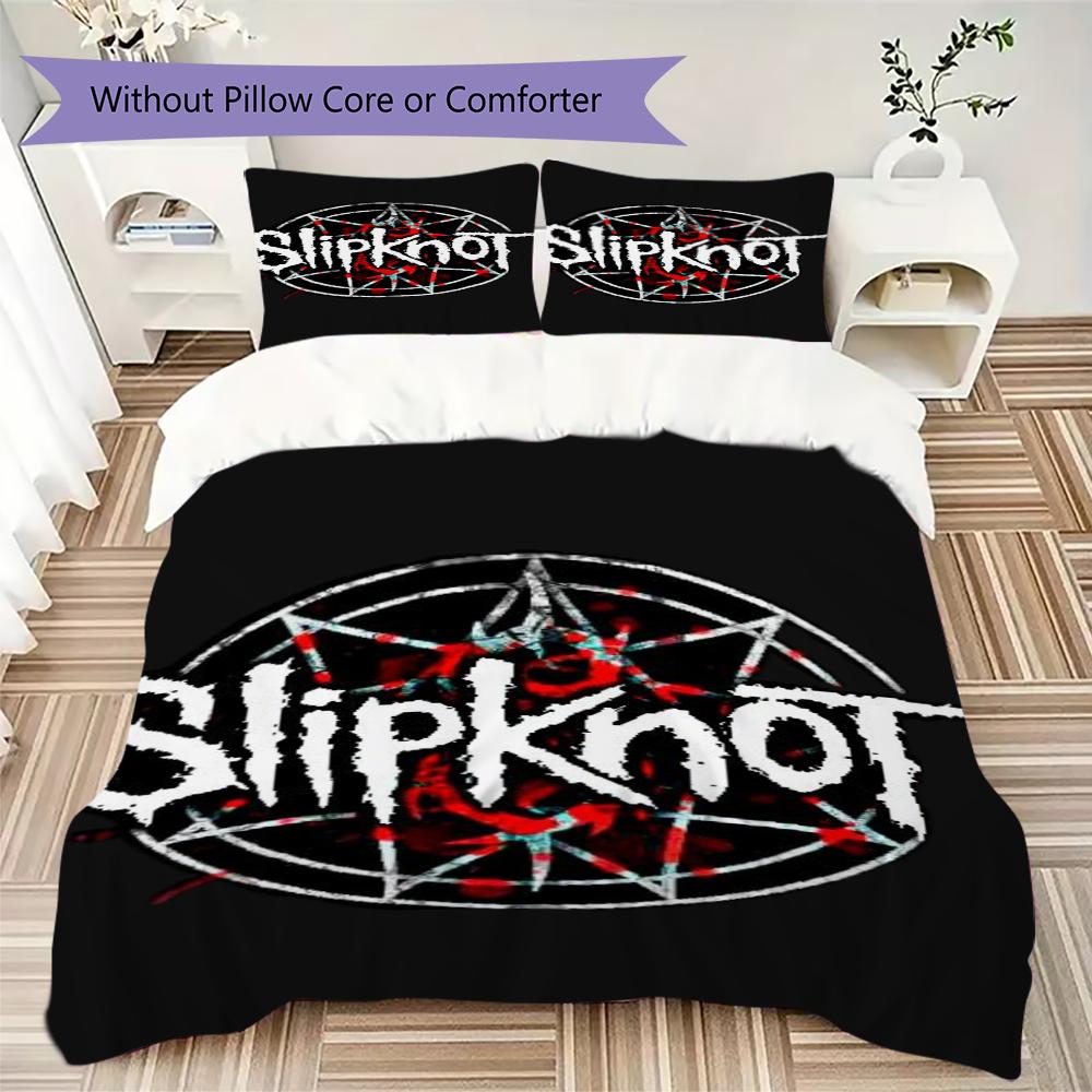 Slipknot Pattern Bedding,Quilt Set Quilt Cover Pillowcase Home Birthday Gift(1 * Duvet Cover + 2 * Pillowcase, Without Core)_lx