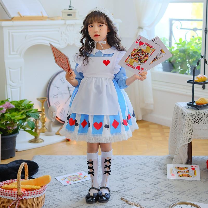 Children's Day Blue Alice Dreamwalking Maid Dress Wonderland Princess Dress Pastoral Performance Dress