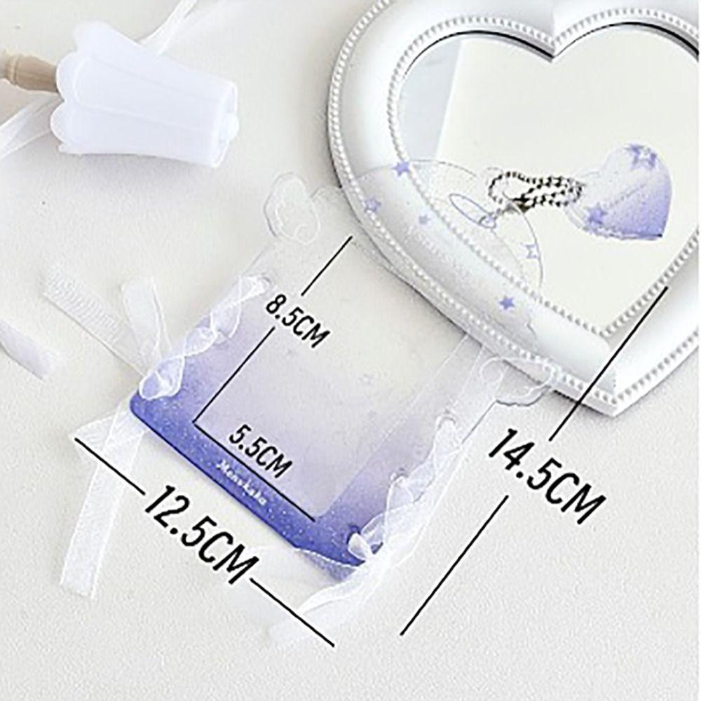 Cute PVC Photo Card Holder Transparent Glitter Kpop Idol Photo Sleeves Lace Tie Protective Display Sleeves Girls Gift