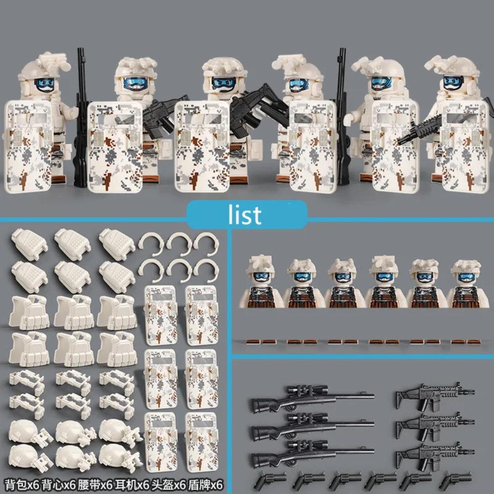 Military Special Forces MOC Building Block SWAT Ghost Commando Figures Police Soldiers Army Gun Weapons Children's Toy Gifts