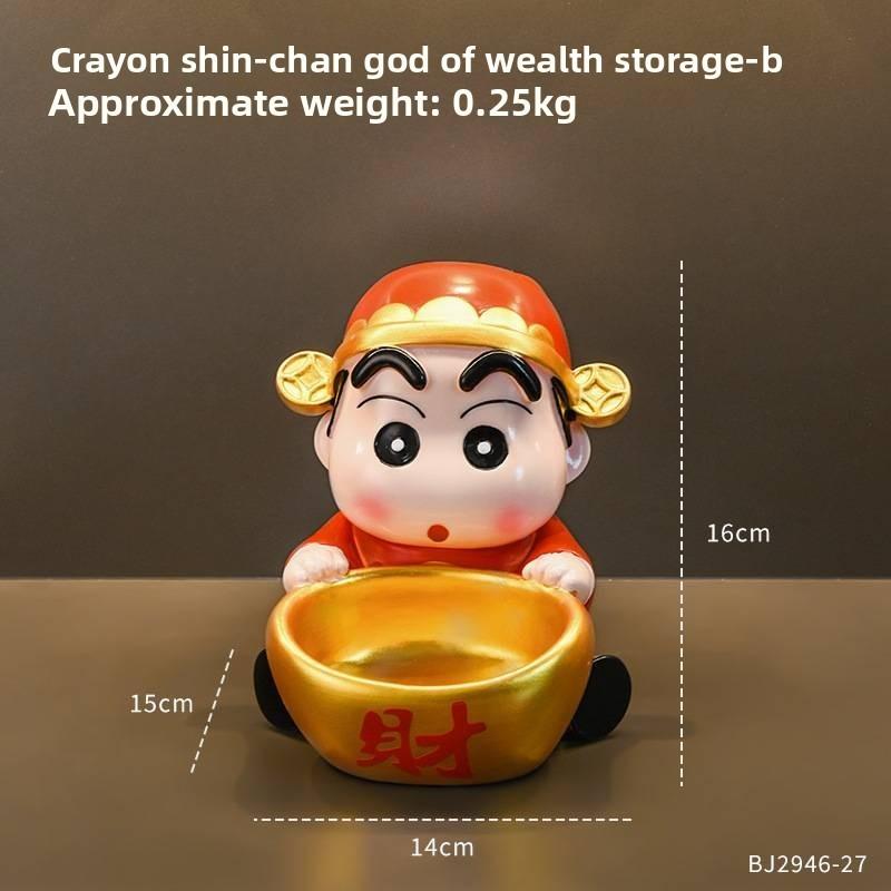 Crayon Shinchan God Of Wealth Resin Organizer With Cartoon Design For Home Decor And Gift