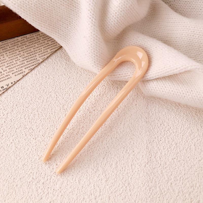 1Pc U-shaped Minimalist Hairpin Fashion Hair Sticks Women's Plastic Women Headwear Accessories