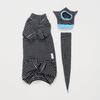 Sphynx Cat Clothes Black Stripe Breathable Shirts Suit, Pet Hat and Shirt Set (Medium)