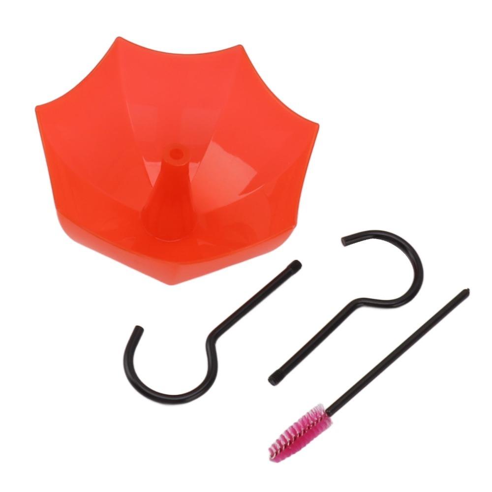 4Pcs Set Large Capacity Hummingbird Feeder Guard Sturdy Translucent Hummingbird Feeder Moat Iron Hook Umbrella Design