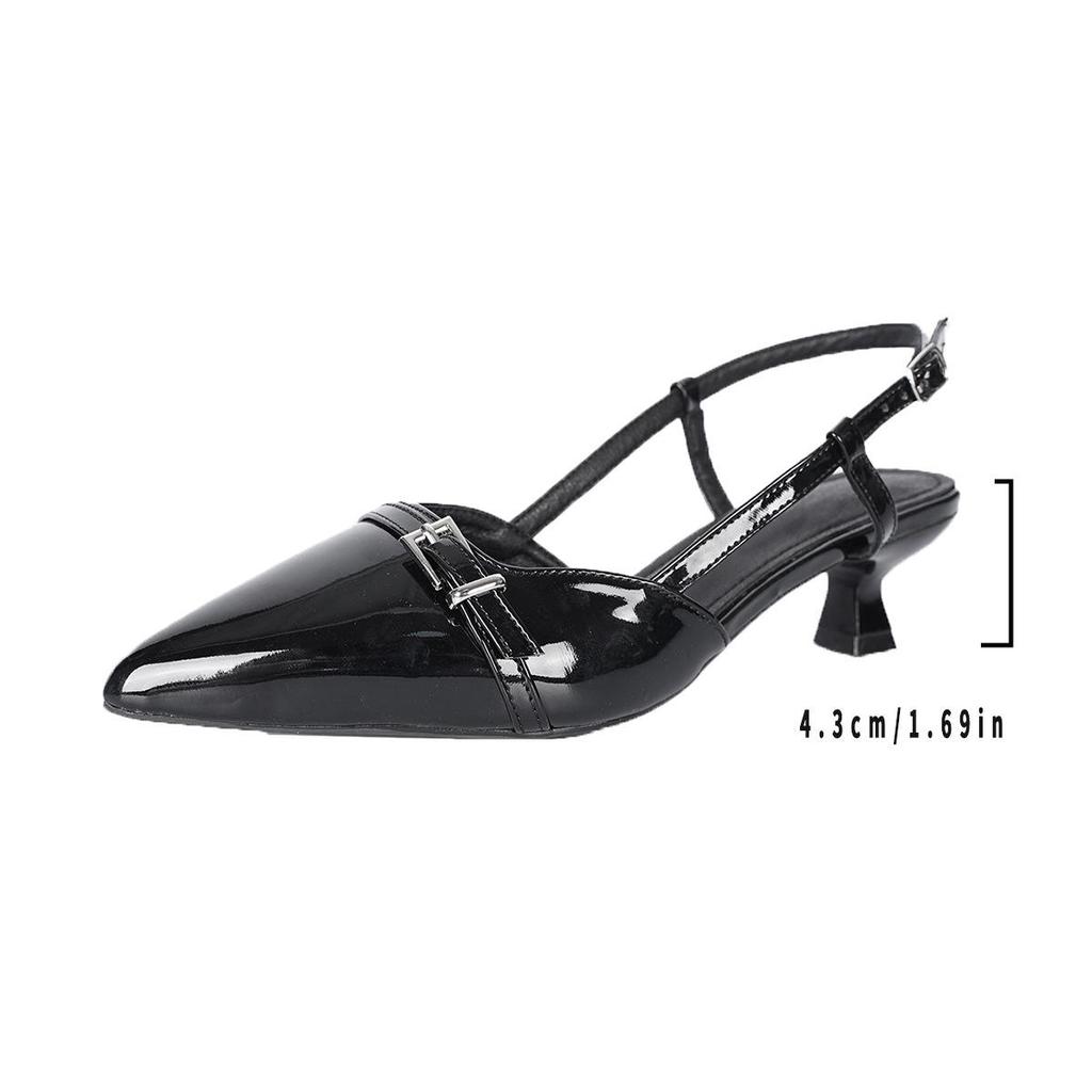 Chic Women's Pointed Toe High Heel Sandals - Buckle Strap, Solid Color, Spring/Summer Party Collection