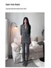 Women's Gray Wool Blend High-Waisted Bodycon A-Line Skirt - Korean Style Elegant Spring Arrival