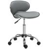 Rolling Stool Work Stool With Adjustable Height 44 56 Cm And Backrest 360 Degree Swivel Gray