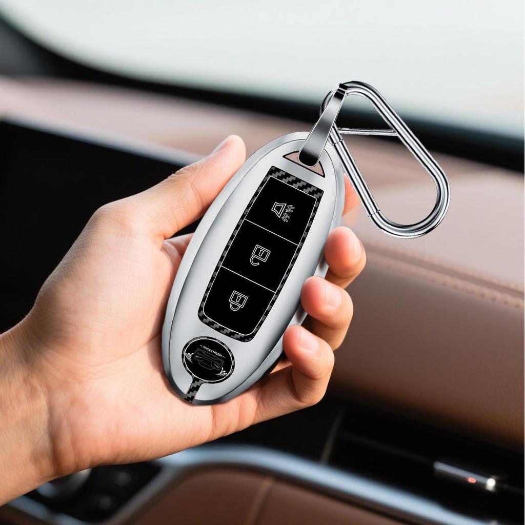 Estojo de Chave Premium e Chaveiro para Nissan Qashqai, X-Trail, Murano, Tiida, Terra, Kicks, Sylphy EVs