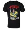 Vintage Judge Dredd Comic Figuur Grafische Print met Anthrax I Am The Law Slogan T-shirt