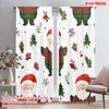 2pcs,2D Plane Printing Curtains Digital Printed Cute Santa Claus Christmas_a Versatile 100% Polyester (without Rod) Decorations