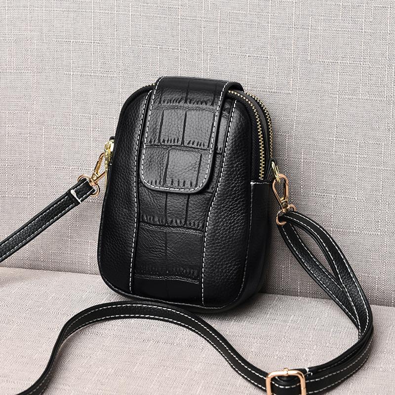 IELGY Korean Version Trendy One-Shoulder Messenger Vertical Mobile Phone Bag