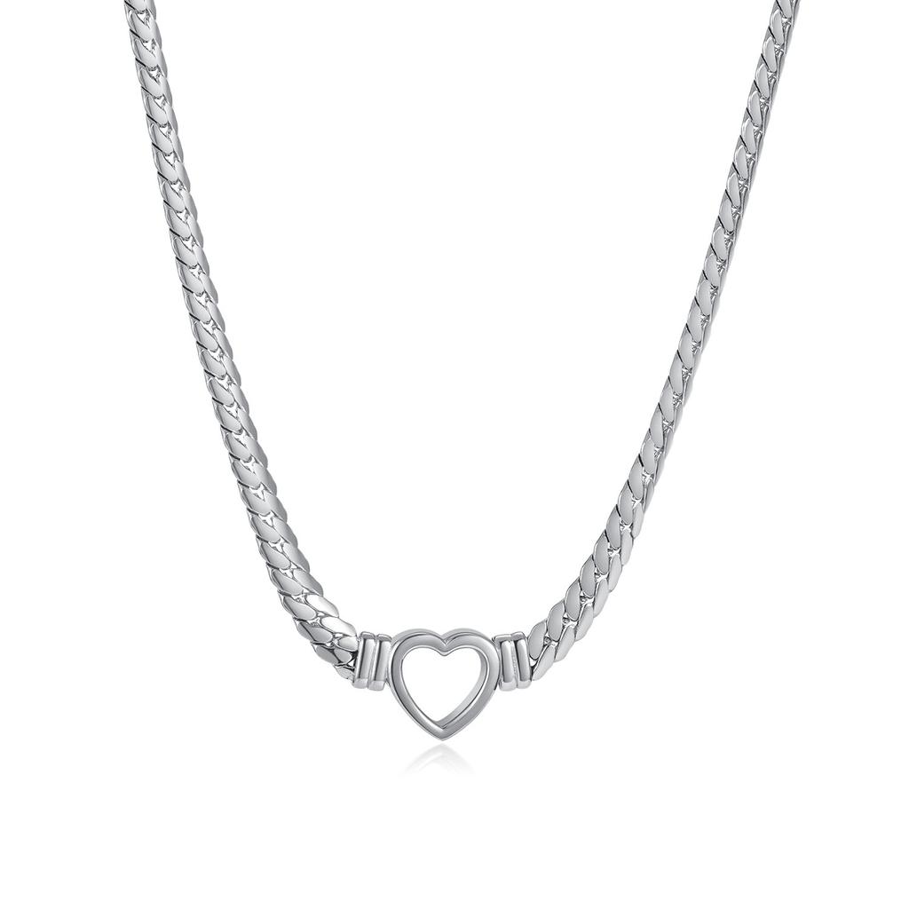 OPK Fashion Stainless Steel Snake Bone Chain Love Necklace Women