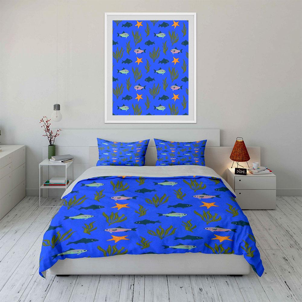 "Serene underwater dreamscape." Bedding sets Duvet covers Pillowcases(1* Duvet Cover 2* Pillowcases without duvet insert)