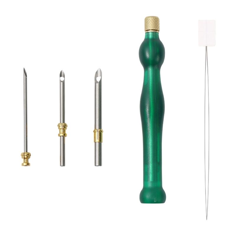 

Russian Punch Needle Set Featuring Comfortable Handle and Portable Designs Ideal for Embroidery Enthusiasts зелений