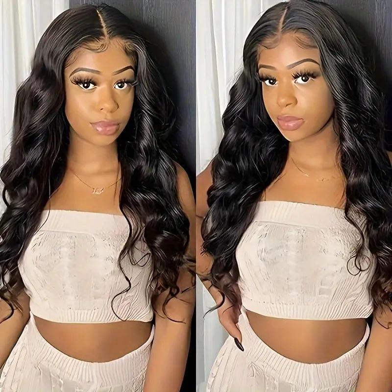 Front lace long curly hair women s headwear fashionable women s big wave wig General чёрный