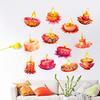 12 Pcs Diwali Festival Sticker Lotus Tealight Candle Holder Sticker Artificial Lotus Flower Labels for Traditional Decor Diwali Puja Party Supplies