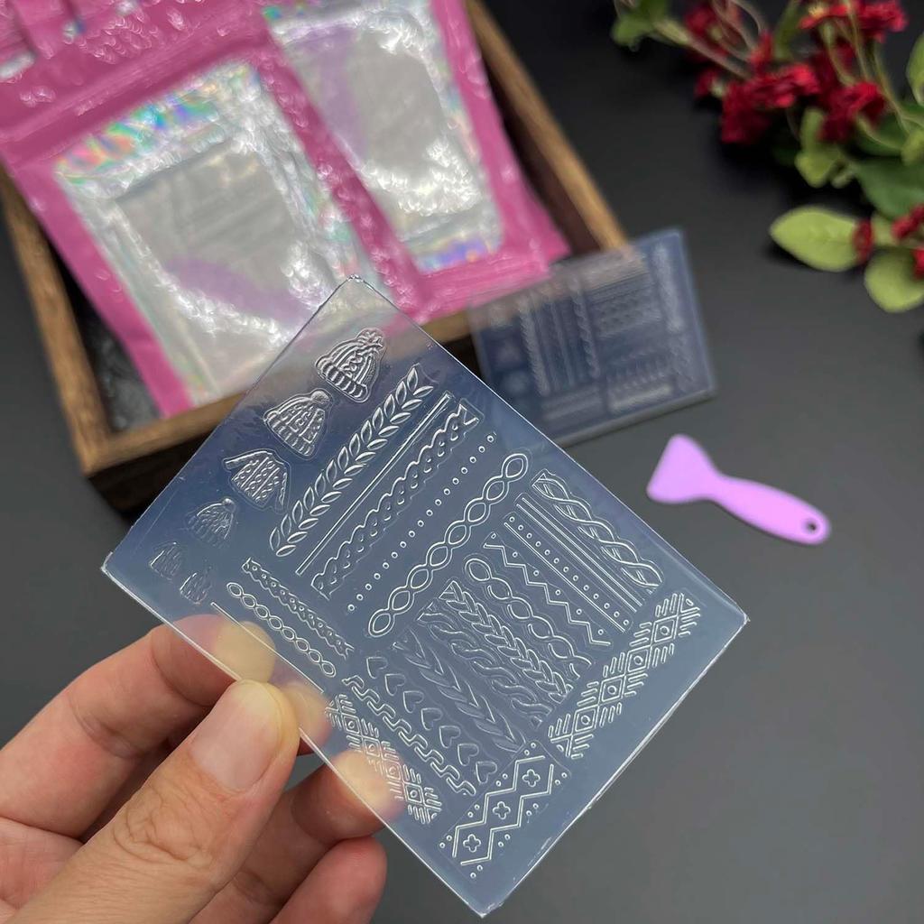 2 PCS Silicone Mold for 3D Sweater Pattern and Hat Line Embossed Decorations - DIY Crafts for Nail Art, Earrings, Necklaces, Phone Cases