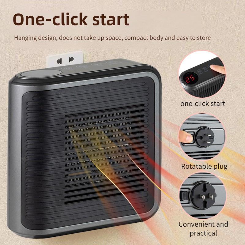 Riscaldatore Elettrico Piccolo Domestico da 800W Macchina Riscaldante Invernale a Parete Soffiatore ad Aria Calda Multifunzionale Controllato a Tocchi