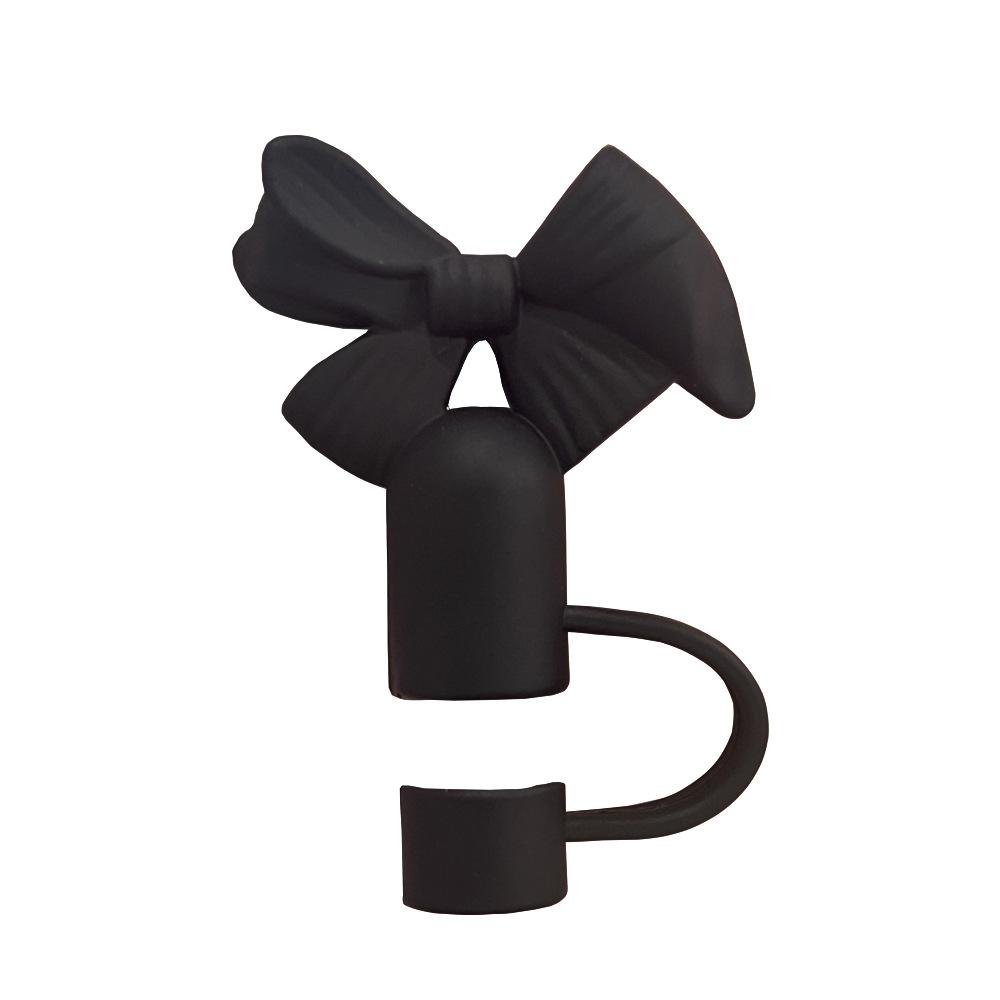 New Cute Bow-tie 10mm Straw Cap, Dust Plug, Cup Accessory Straw Cover 1pcs чёрный