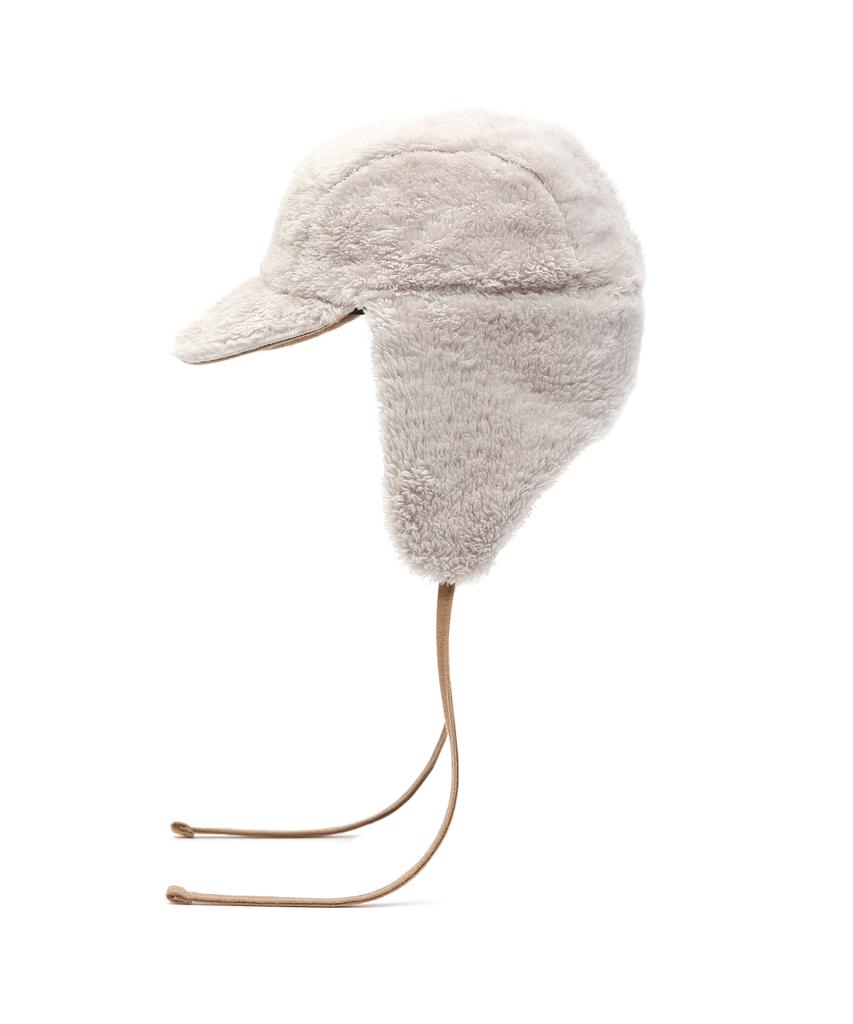 Eondeokeonteulolseutyudio Winter Reversible Fur Hat Trapper Hat / Reverse Fur / Flannel Beige