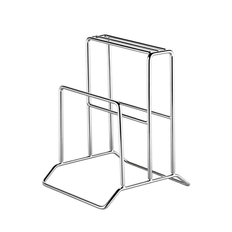 Soporte para cuchillos de acero inoxidable para encimera de cocina, tabla de cortar, estante de almacenamiento de cuchillos con drenaje tridimensional.