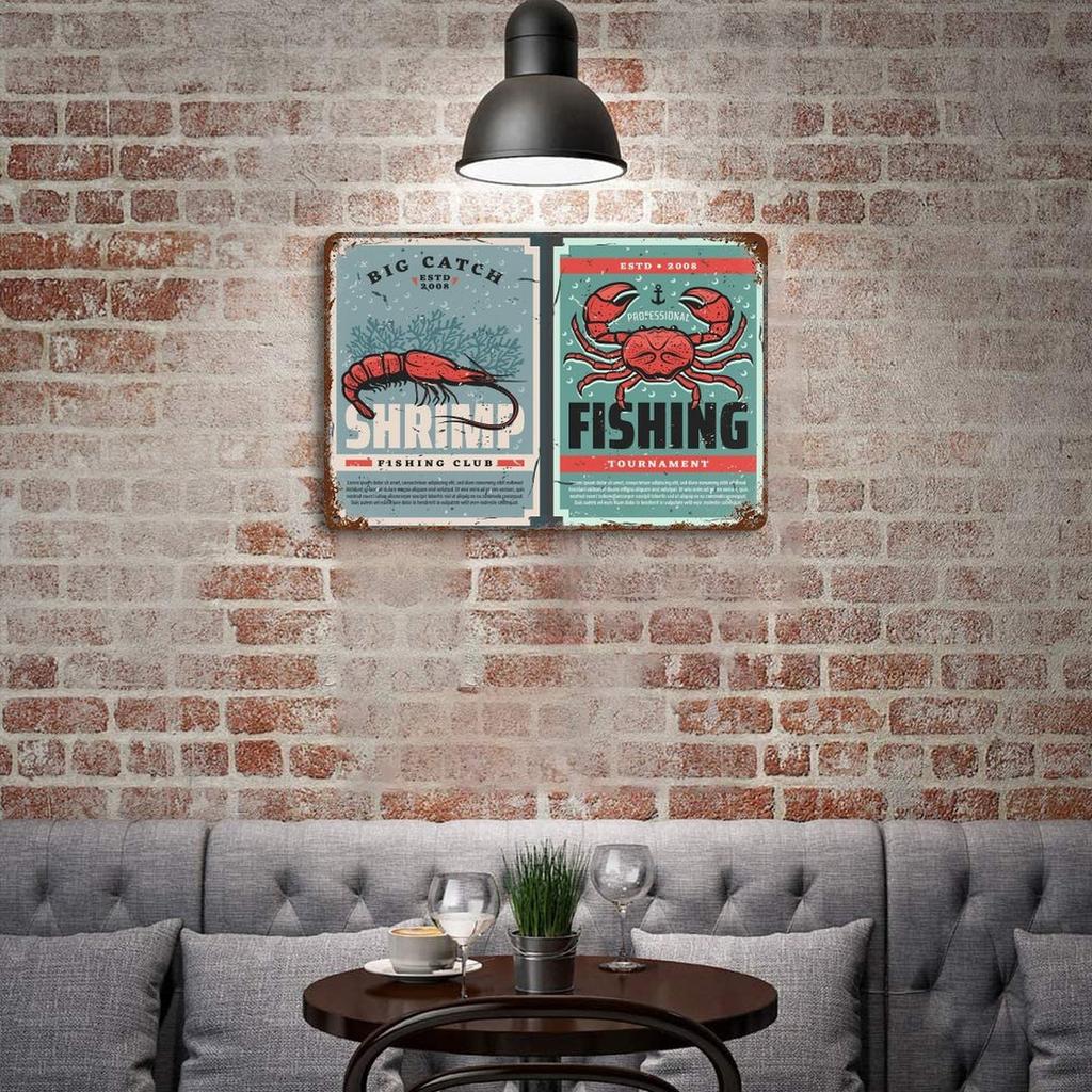 1-Pack Vintage Aged Metal Wall Plate, 20×30cm and 30×40cm, Rust-effect Decor for Bar, Kitchen or Living Space