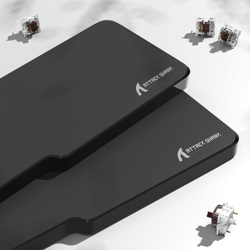 SHARK Acryl-Handgelenkauflage Schwarz 87 Schwarze durchscheinende Handballenauflage Tastaturauflage Handballenauflage Acryl-Handgelenkschutz Mattes Design Ergonomisches Design Reduziert