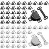 60 Pairs Sewing On Button Fasteners Stainless Steel Hook and Eye Closures For Trousers Pants Dress Sewing Accessories