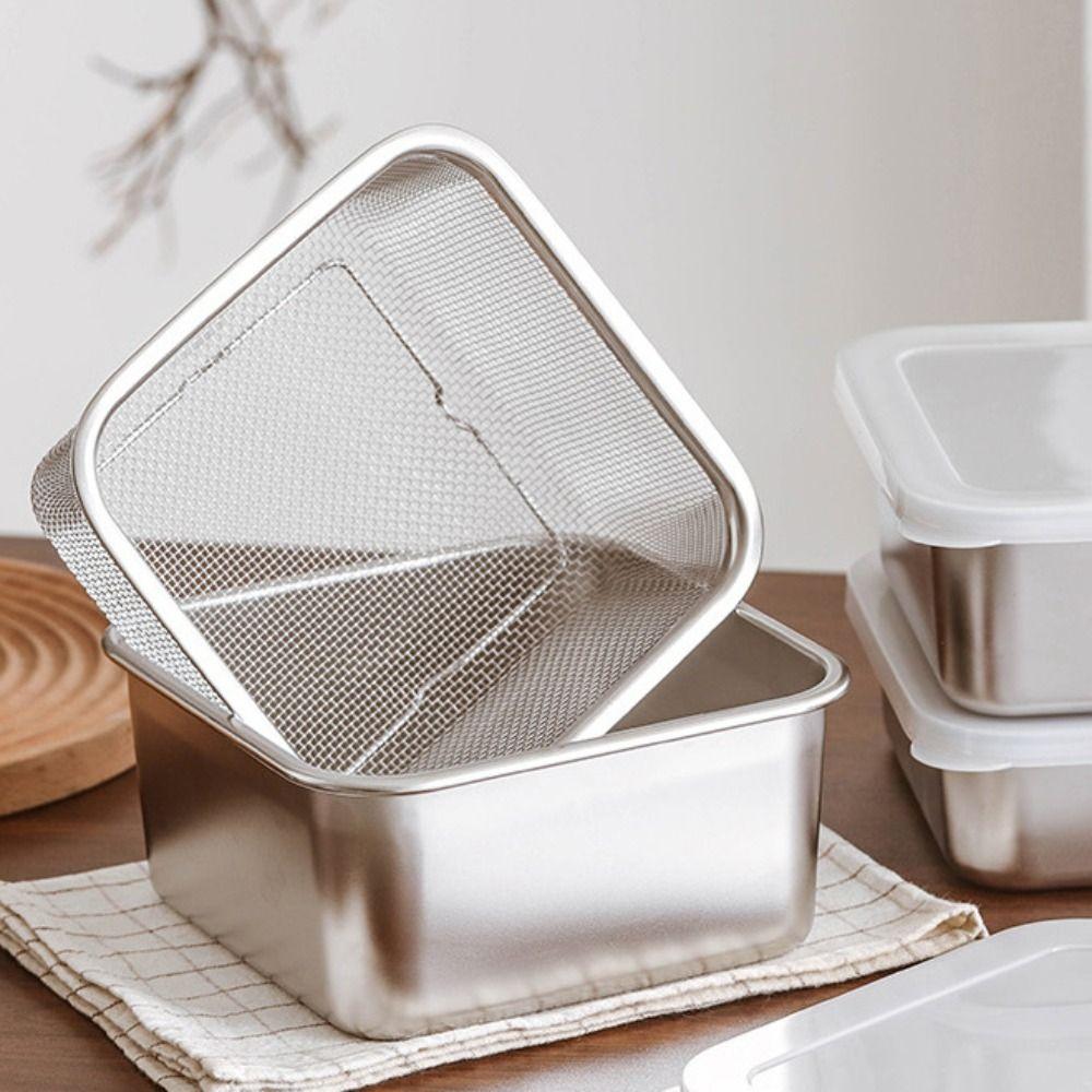 Nerezový úložný box odolný proti korozi Velkokapacitní filtrační koš na ovoce Sítko na potraviny Příprava jídla