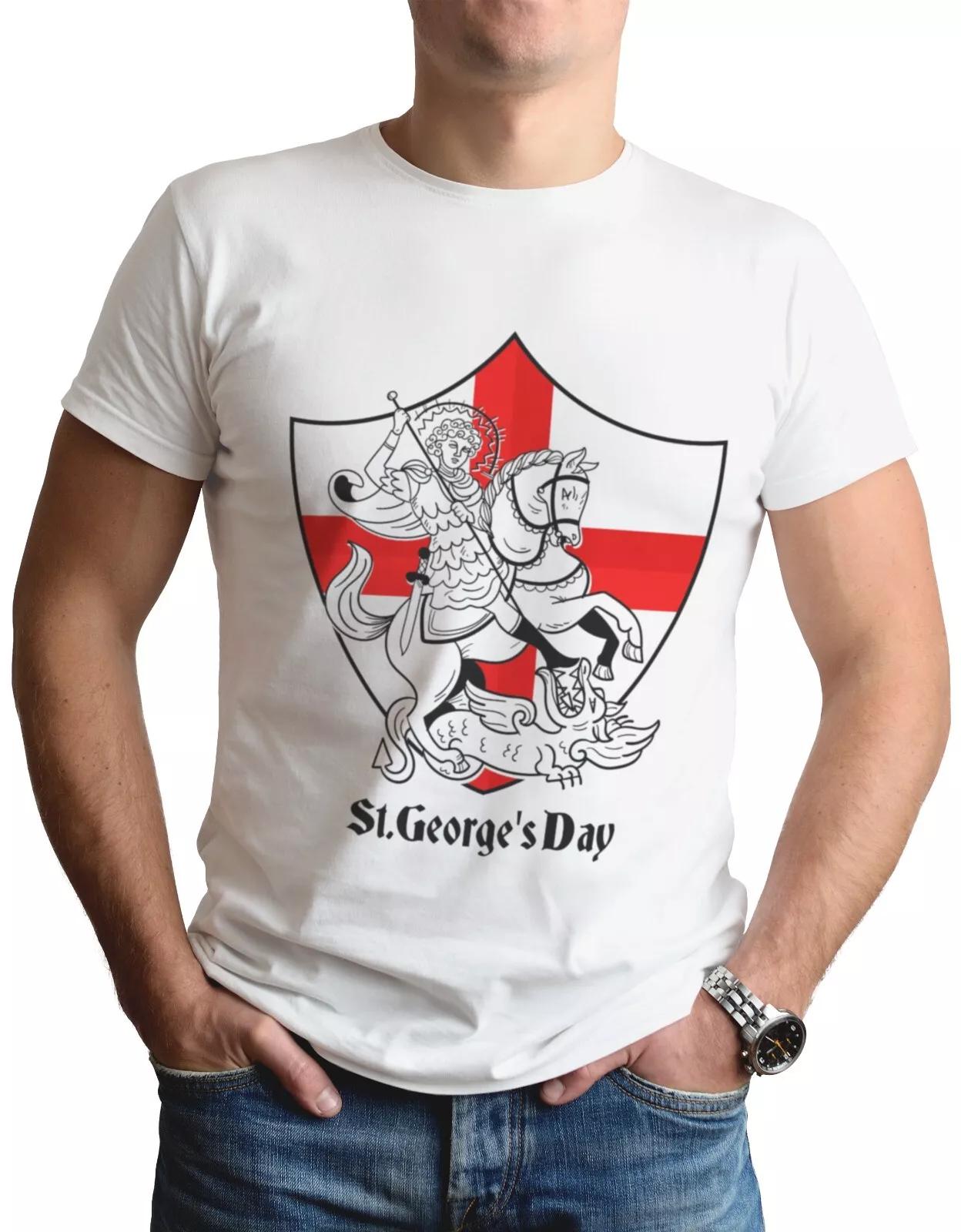 St Georges Day T-Shirt Gift Saint George English Flag Party England Top Tee M