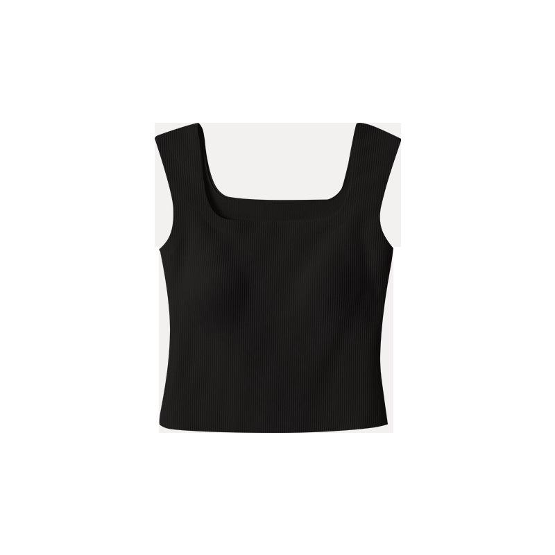 

Бесшовный спортивный жилет: Квадратный вырез с подкладками для груди и боковой поддержкой, широкая спинка на бретелях, идеально подходит для летней верхней одежды и базового слоя. M (90-110 lbs)