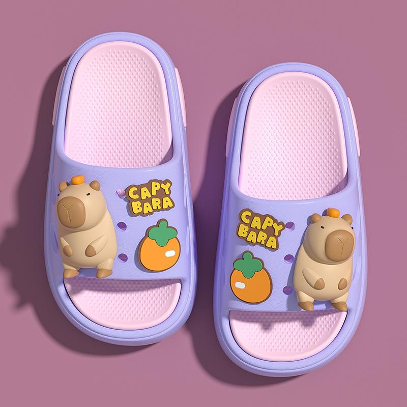 Children's summer cartoon cute sandals for boys and girls, suitable for indoor and outdoor wear, odor-resistant, non-slip, soft-soled baby slip-on