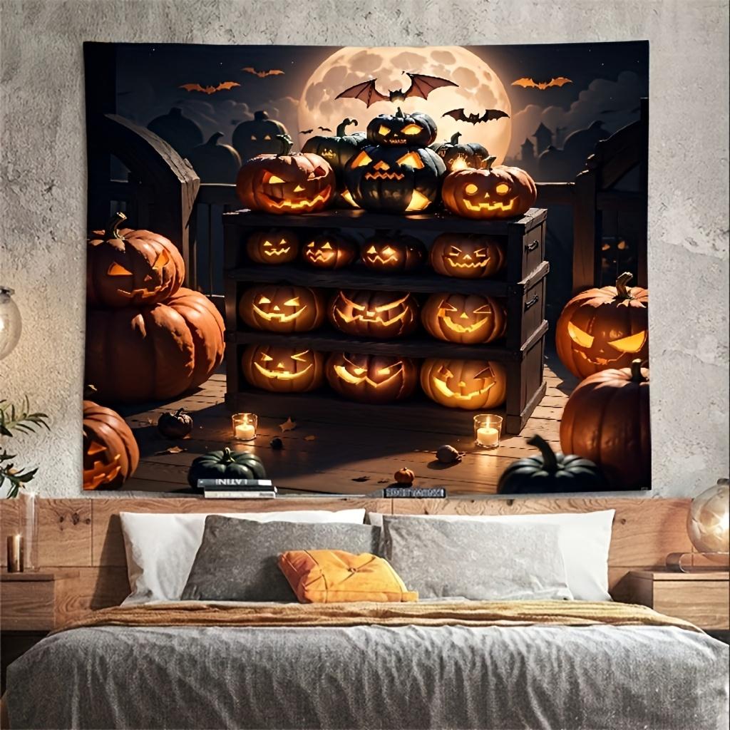 Pumpkin Patch Art Tapestry  Unique Festive Design for Home Decor  Adds Mystery and Charm and Magic to Any Room