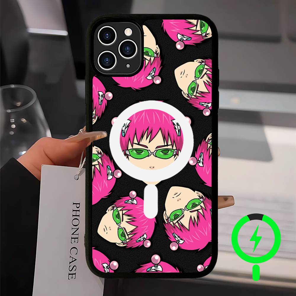 Anime Saiki Kusuo Magnetic Matte Phone Case For IPhone 16 17 15 14 13 12 11 For Magsafe Wireless Charge Cover