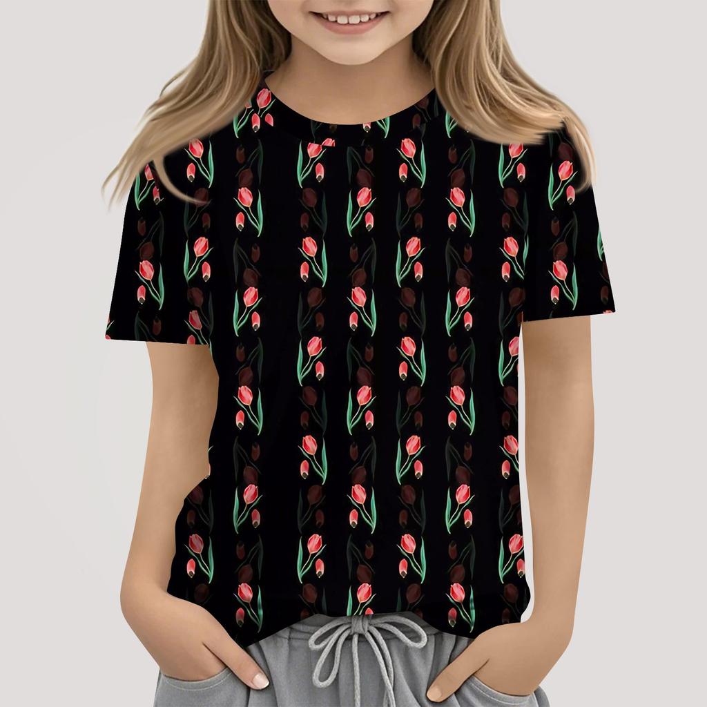 Dívčí chlapecká trička pro batolata Dětské top chlapecké a dívčí tričko s krátkým rukávem