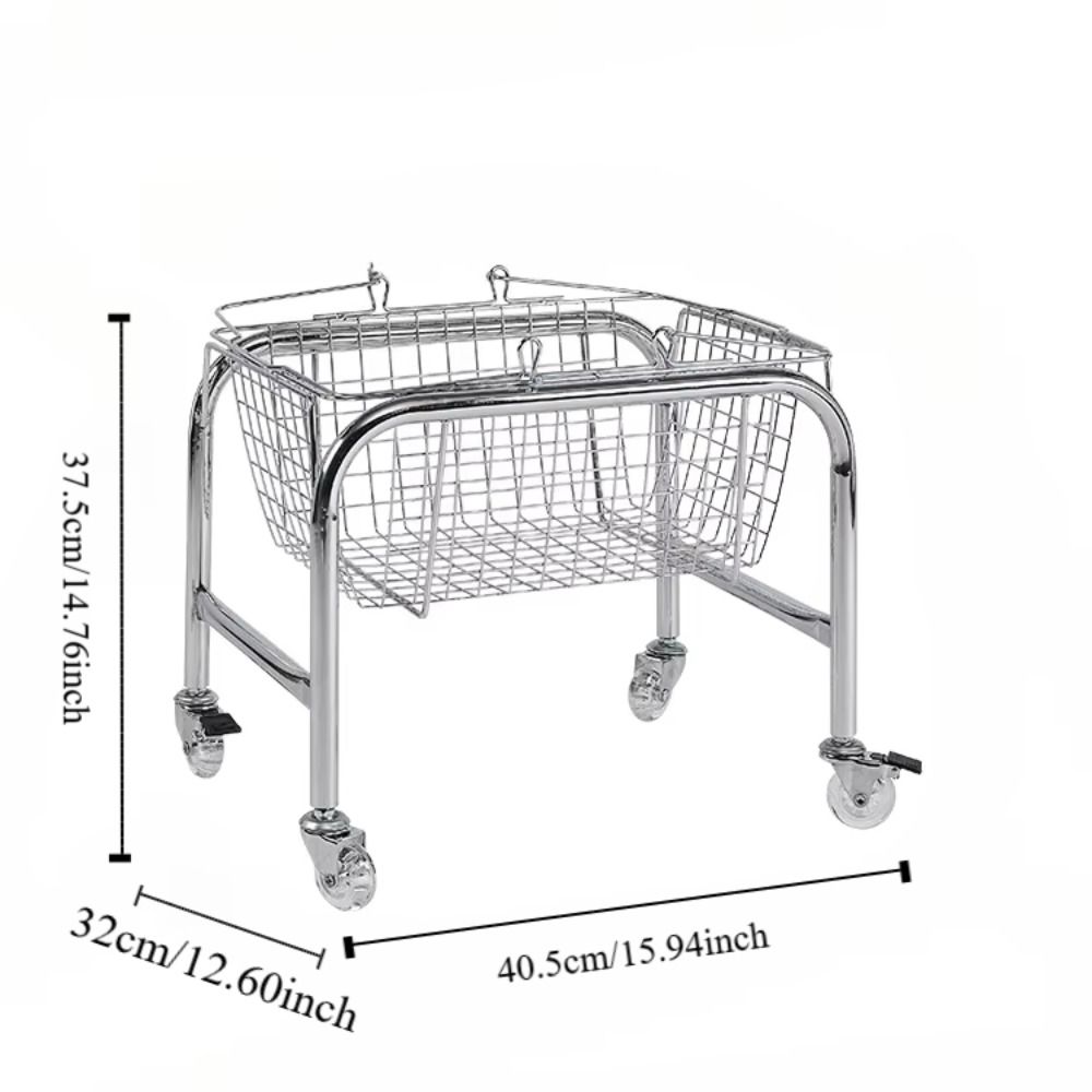 Large Capacity Mobile Trolley Storage Rack Convenient Book Shelf Home Snack Storage Basket Bedroom