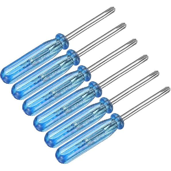 uxcell 6pcs Mini Phillips Screwdriver 2.0mm 65mm Length Micro Precision Cross Head Screw Driver with Non-Slip Handle for Watch Eyeglasses Electronics