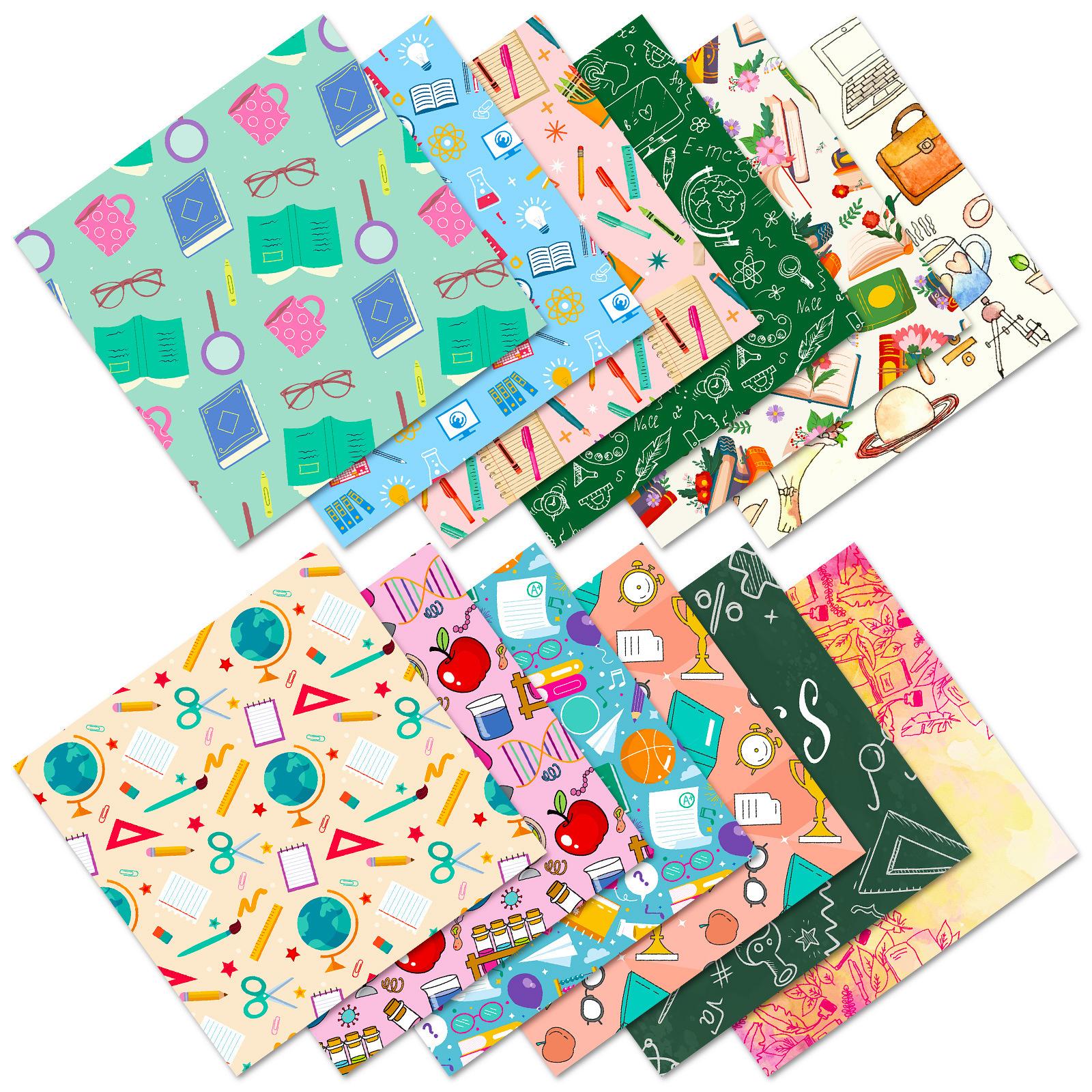 

12 листов/упаковка Бумага для липких заметок ко Дню учителя, Бумага для материалов для фона для ручного учета 15*15CM