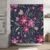Pink Floral Shower Curtain Decorative Bathroom Waterproof Privacy Screen Window Treatment With Hooks For Home Decoration Dark Na
