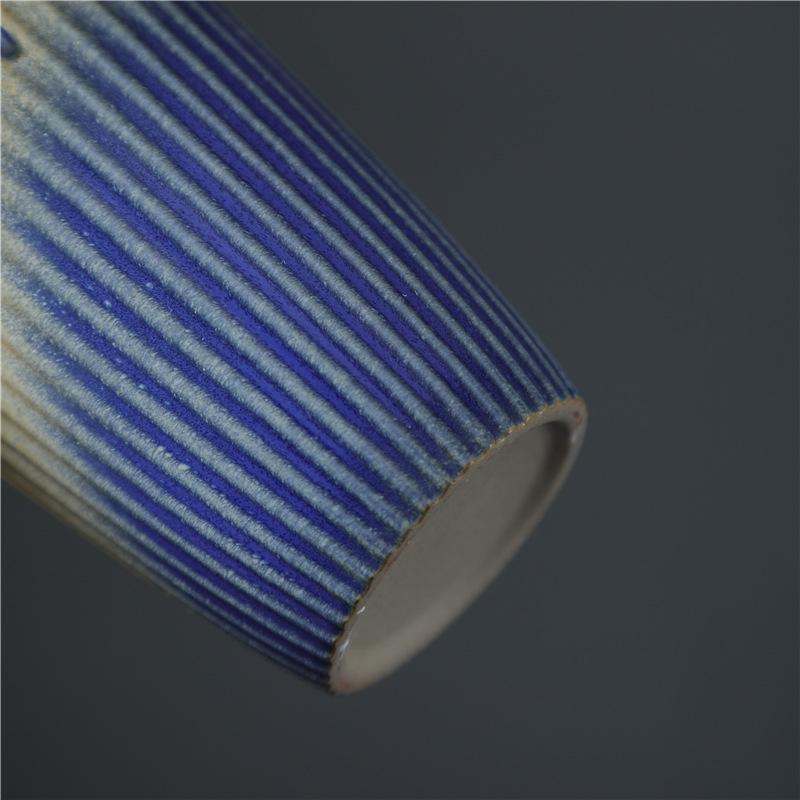 Cana de cafea ceramică cu dungi verticale, stil european, pentru acasă, pentru micul dejun, retro, cu schimb de cuptor, cană pentru cuplu, cană de cafea