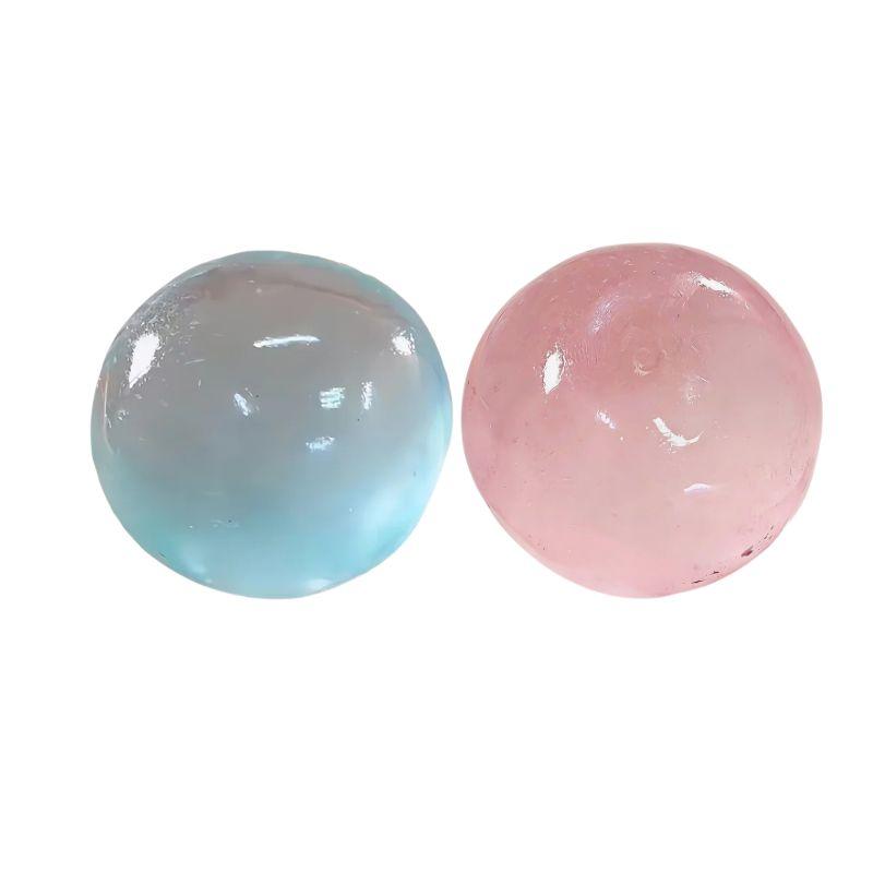 Pink Maltose Squishy Toy Cute Mochi Anti Stress Fidget Toy Soft Simulated Bule Transparent Ball Quick-Rebound Decompression Toy