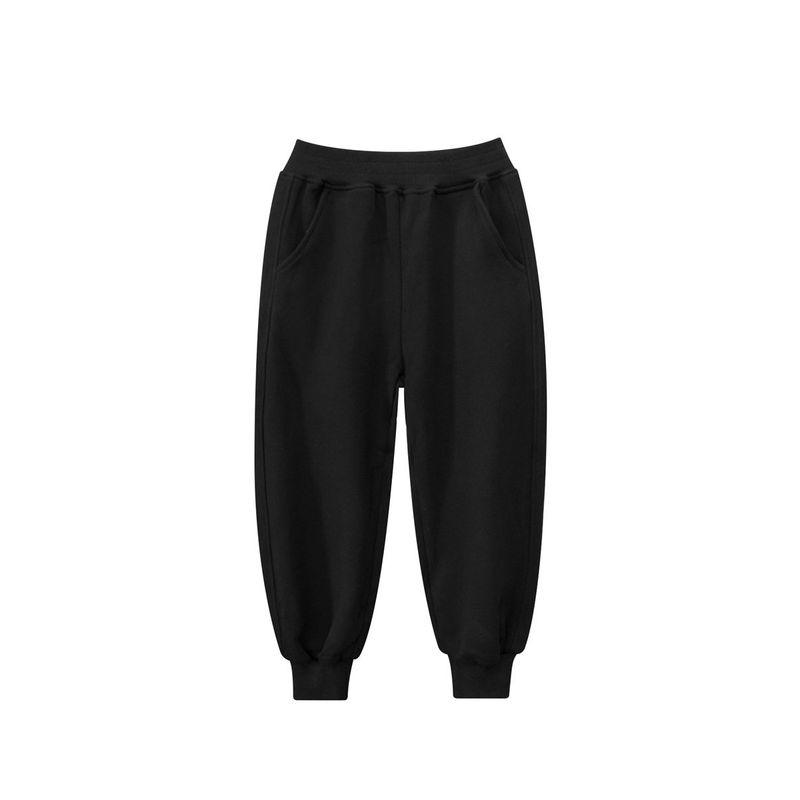 Brand Spring Children s Pants Korean Style New Children s Pure Cotton Large Loop Sports Long Pants for Older Children Solid Color Loose Pants Dt5512H Black (Loose 300g Cotton Large Terry) 120