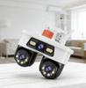 Dual-lens Surveillance with IP66 Protection Rating, Featuring Wide-angle Monitoring and Control Via Mobile Devices.