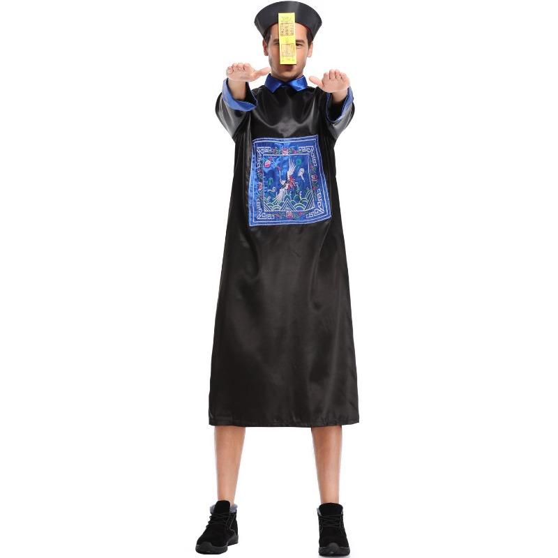 Movie men's zombie costumes, Halloween costumes, adult men's Qing Dynasty costumes, Uncle Ying's ghost costumes