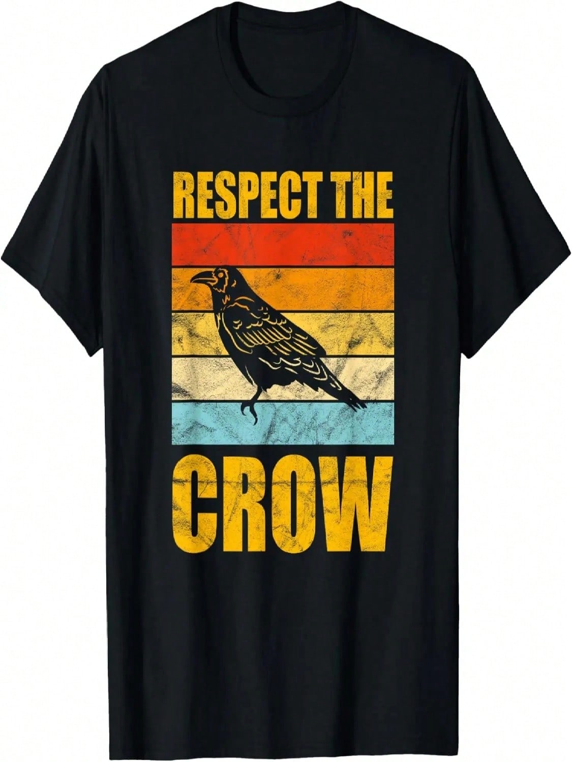 Respect Crow Vintage Sunset Retro Cute Raven T-Shirt S разноцветный
