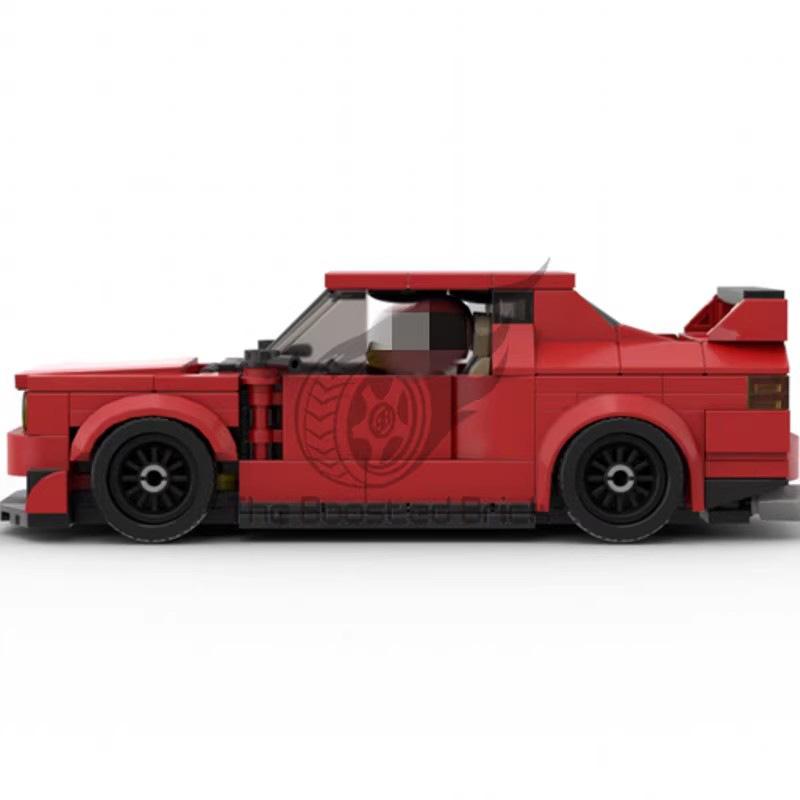 Compatible Building Blocks MOC M3 E30 Red Sports Car Racing Educational Assembly Toy Model